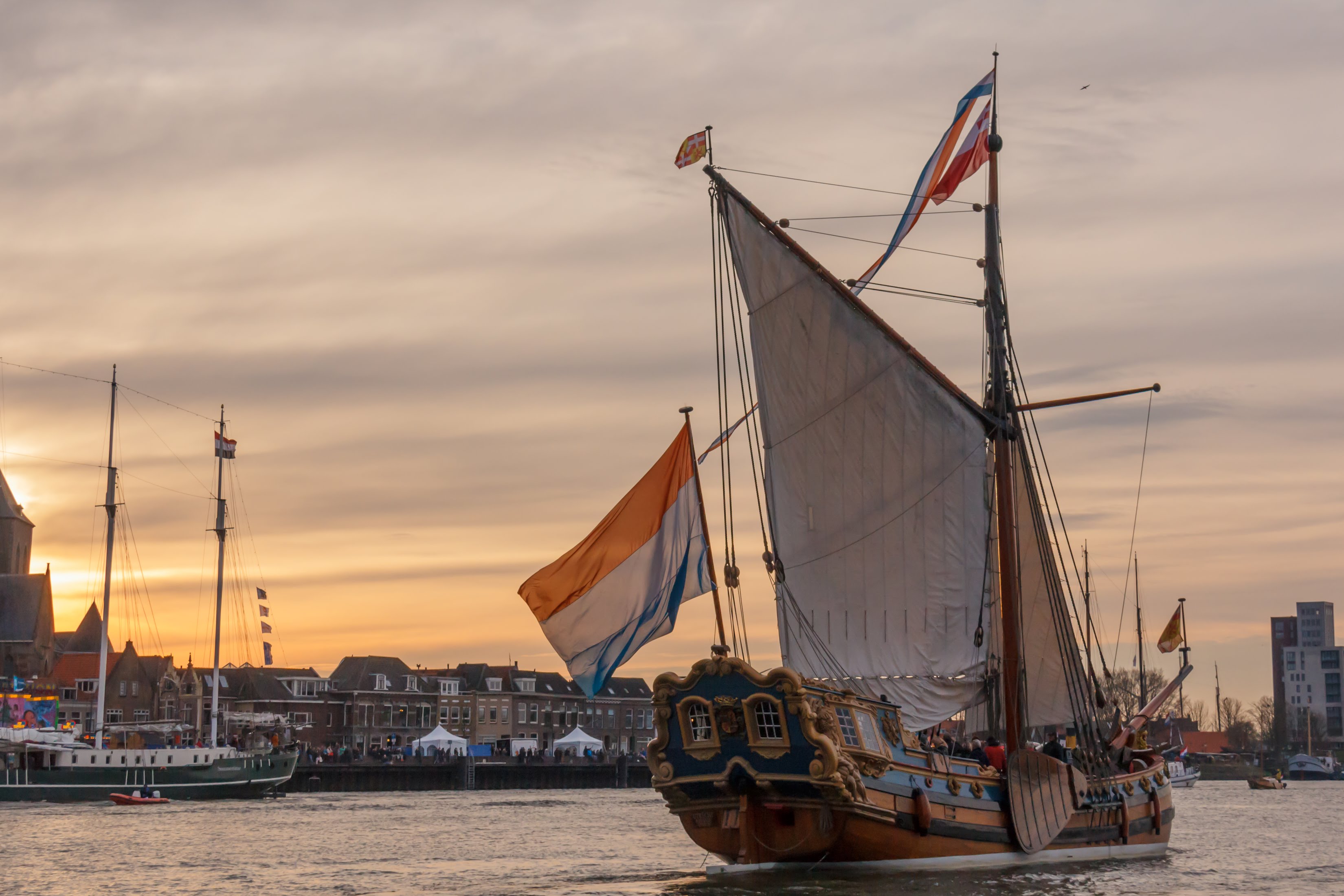 Kampen, The Netherlands - March 30, 2018: State Yacht De Utrecht
